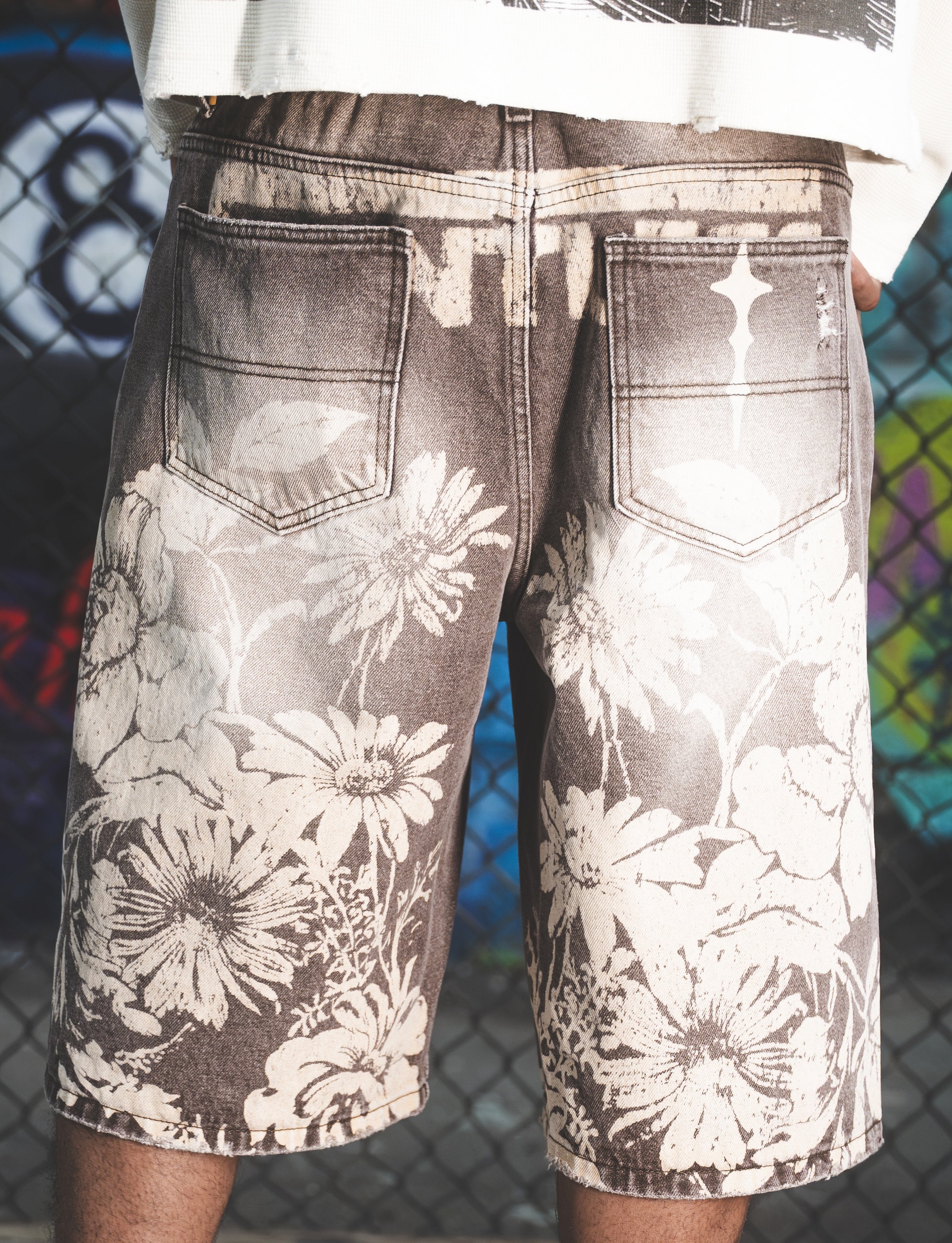 Brown Saintless Patch Jorts
